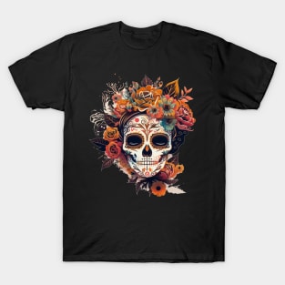 Sugar Skull Calavera Mexican Women Dia De Los Muertos T-Shirt